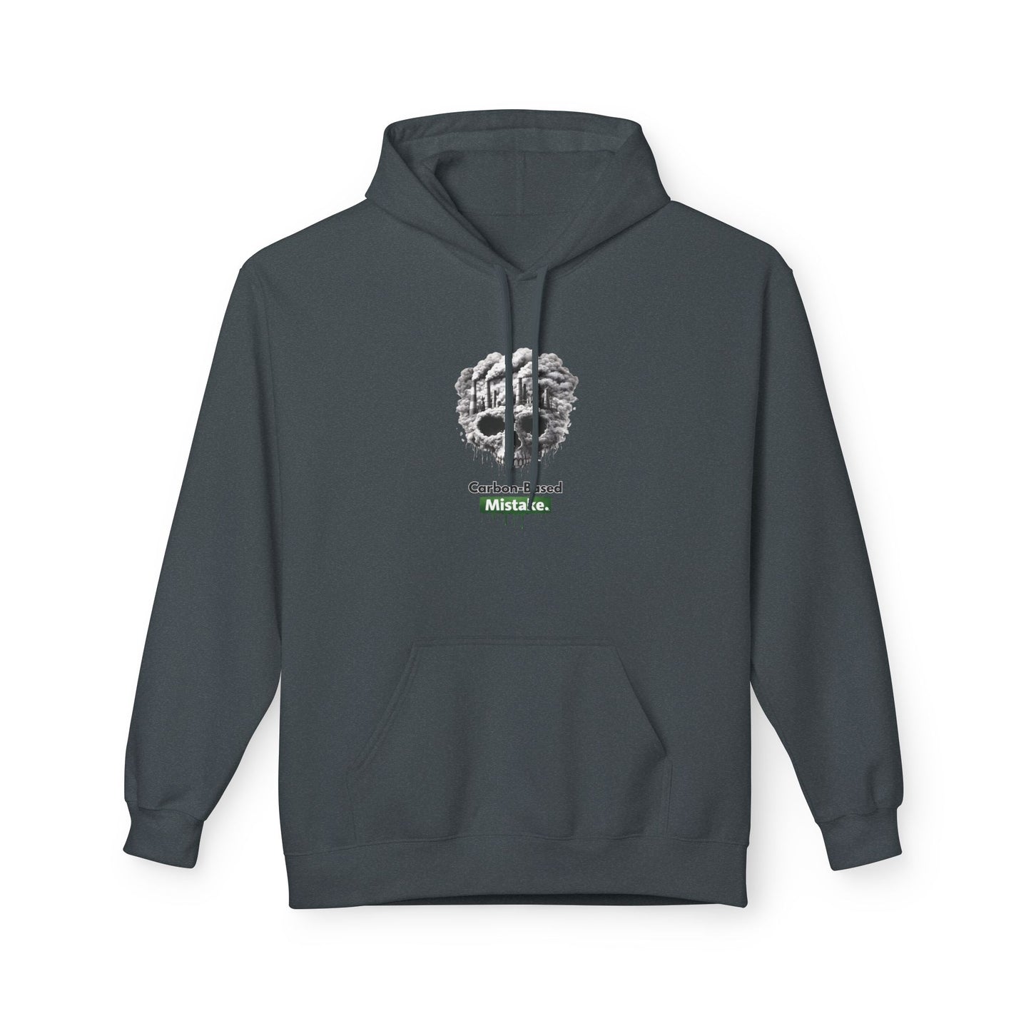 Unisex Hoodie — “Carbon-Based Mistake” Graphic Pullover, Gift for Earth Day, Sarcastic Hoodie