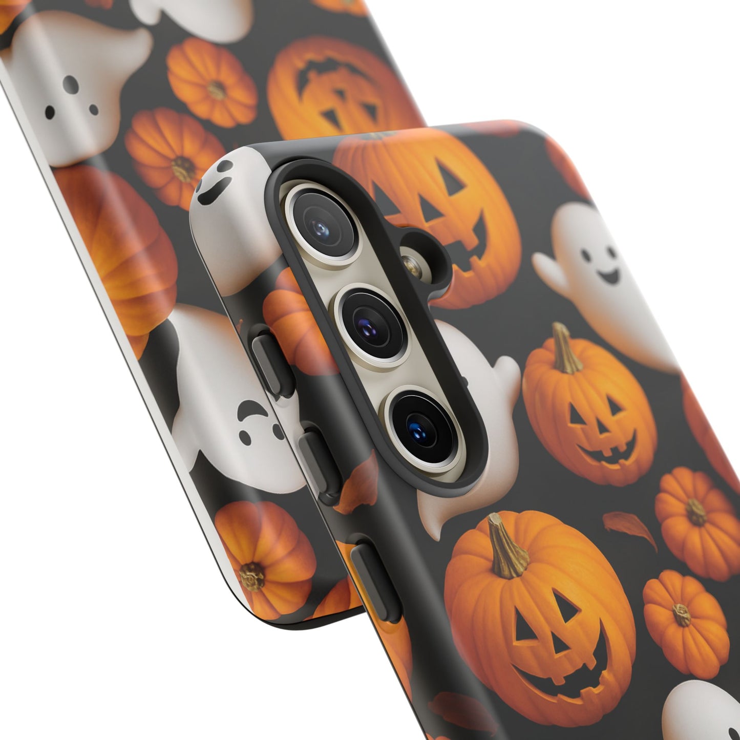 Halloween Phone Case, Spooky Ghosts and Pumpkins Design