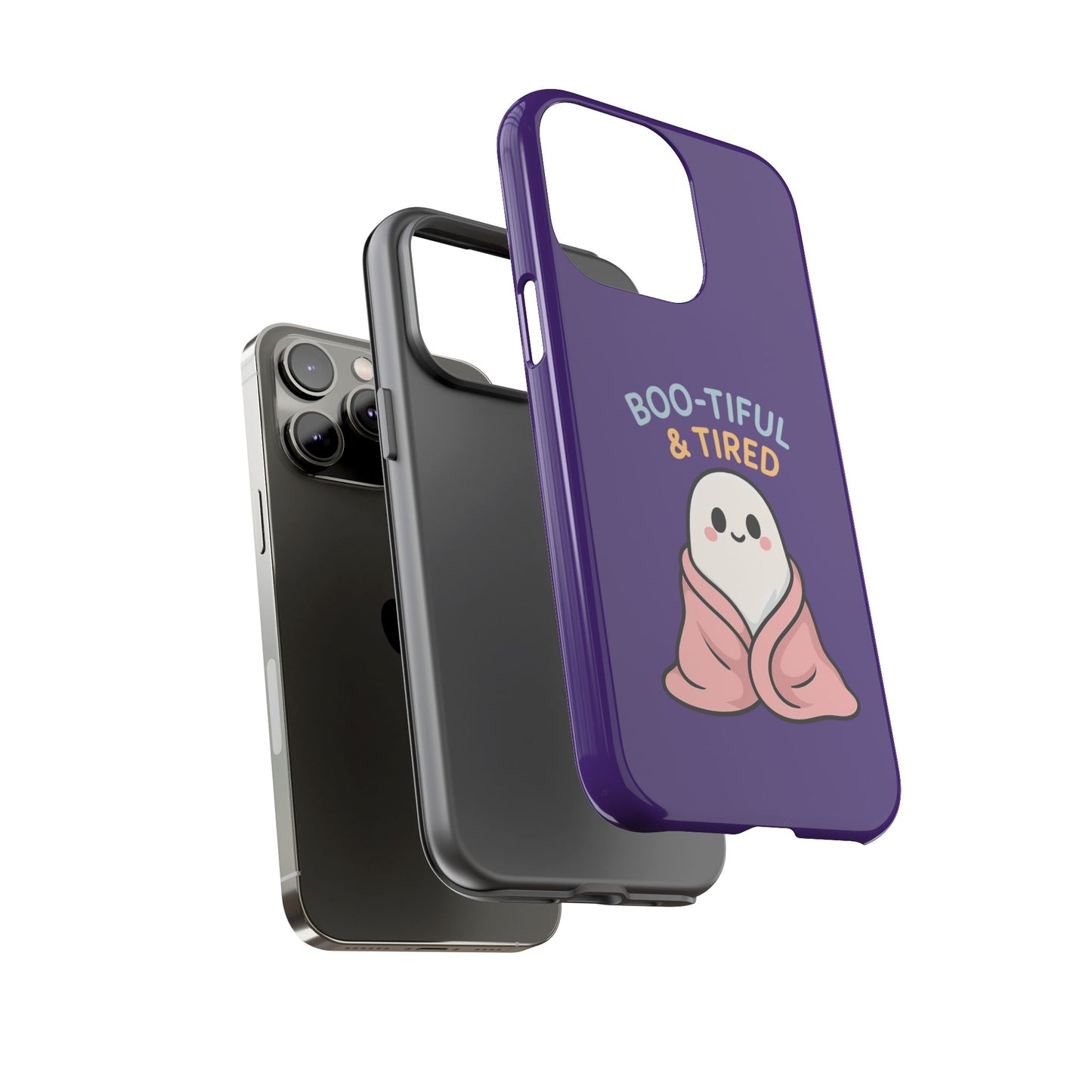 Boo-Tiful & Tired Phone Case, Halloween-Themed Design