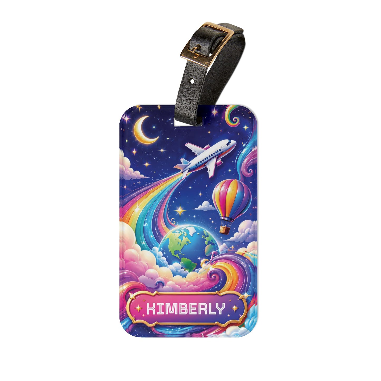Personalized Luggage Tag — Custom Name Travel ID, Dreamy Night Sky Luggage ID