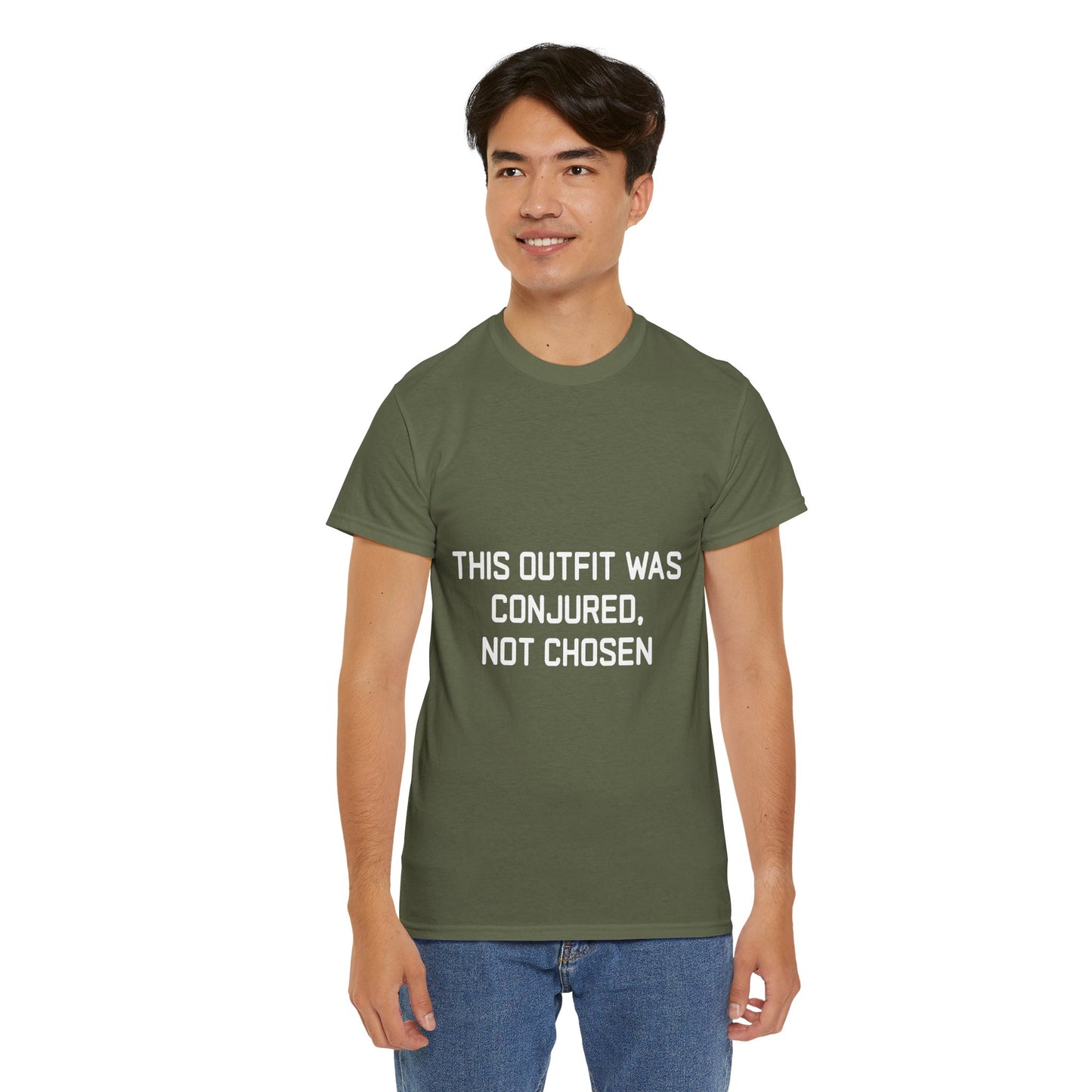 Unisex Heavy Cotton Tee - 'This Outfit Was Conjured, Not Chosen' - Funny Halloween T-shirt