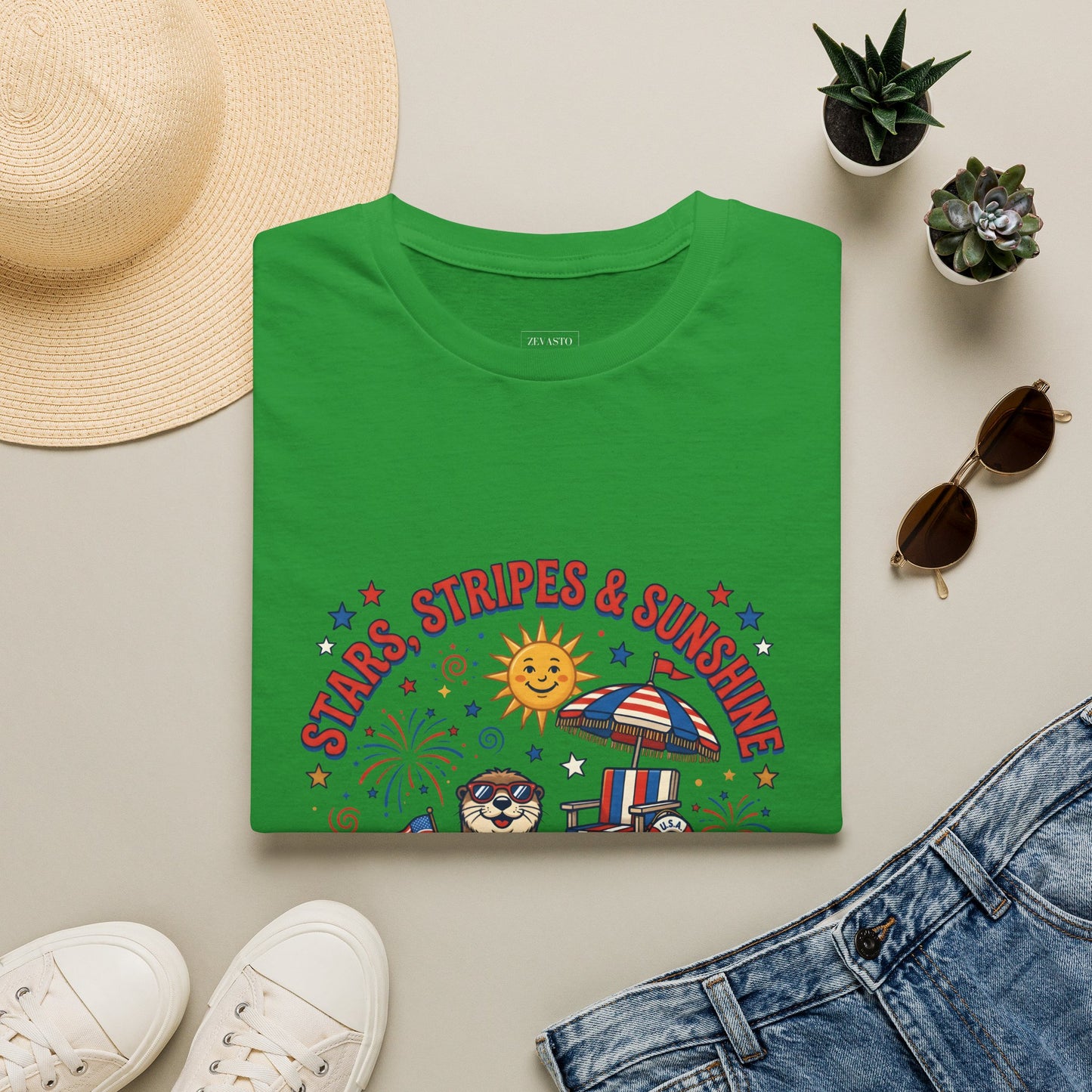 Stars, Stripes & Sunshine T-Shirt — Patriotic 1776–2026 Summer Tee, 4th of July Shirt