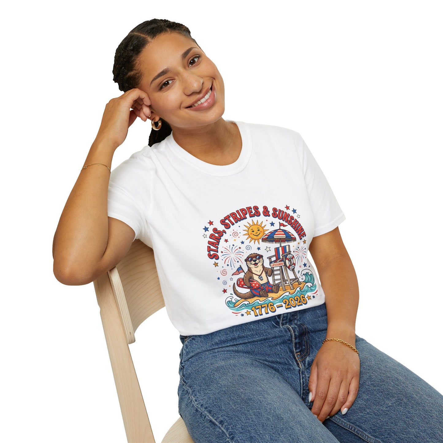 Stars, Stripes & Sunshine T-Shirt — Patriotic 1776–2026 Summer Tee, 4th of July Shirt