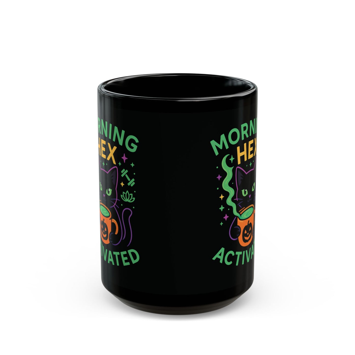 Cat-Themed Mug - Morning Hex Activated, Halloween Decor