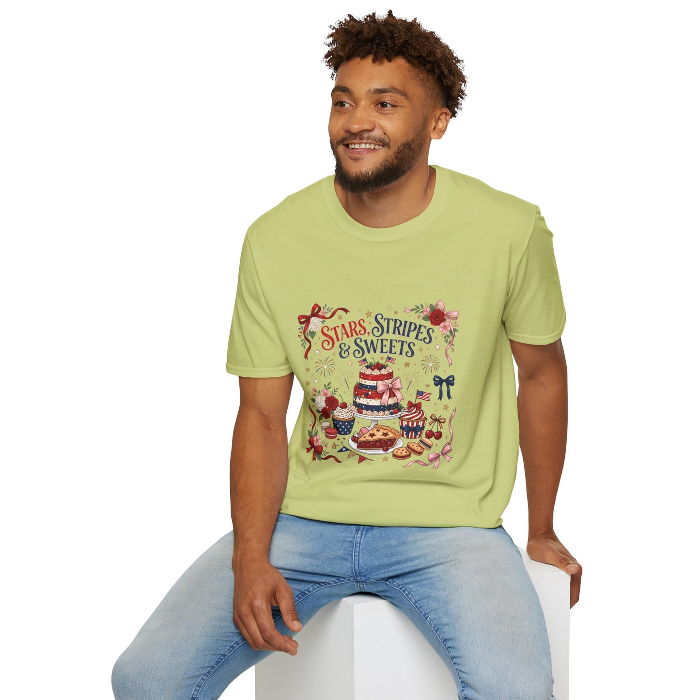 Stars, Stripes & Sweets T-Shirt — Patriotic 4th of July Dessert Graphic Tee