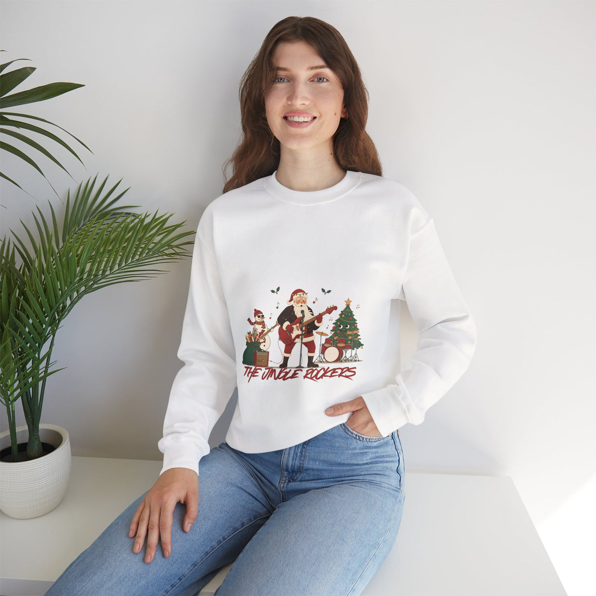 Funny Christmas Sweatshirt – "The Jingle Rockers" Holiday Band Crewneck