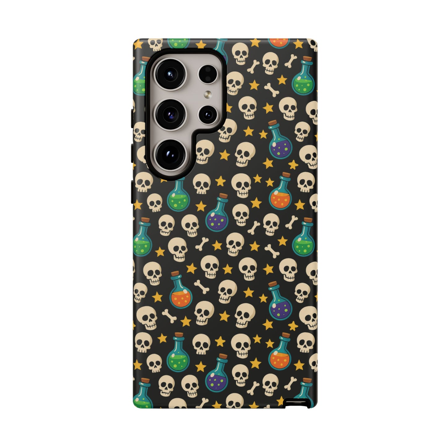 Skull & Potion Phone Case, Trendy Cell Phone Cover, Halloween Gift, Gothic Phone Accessory, Spooky Style Case, Tough Cases