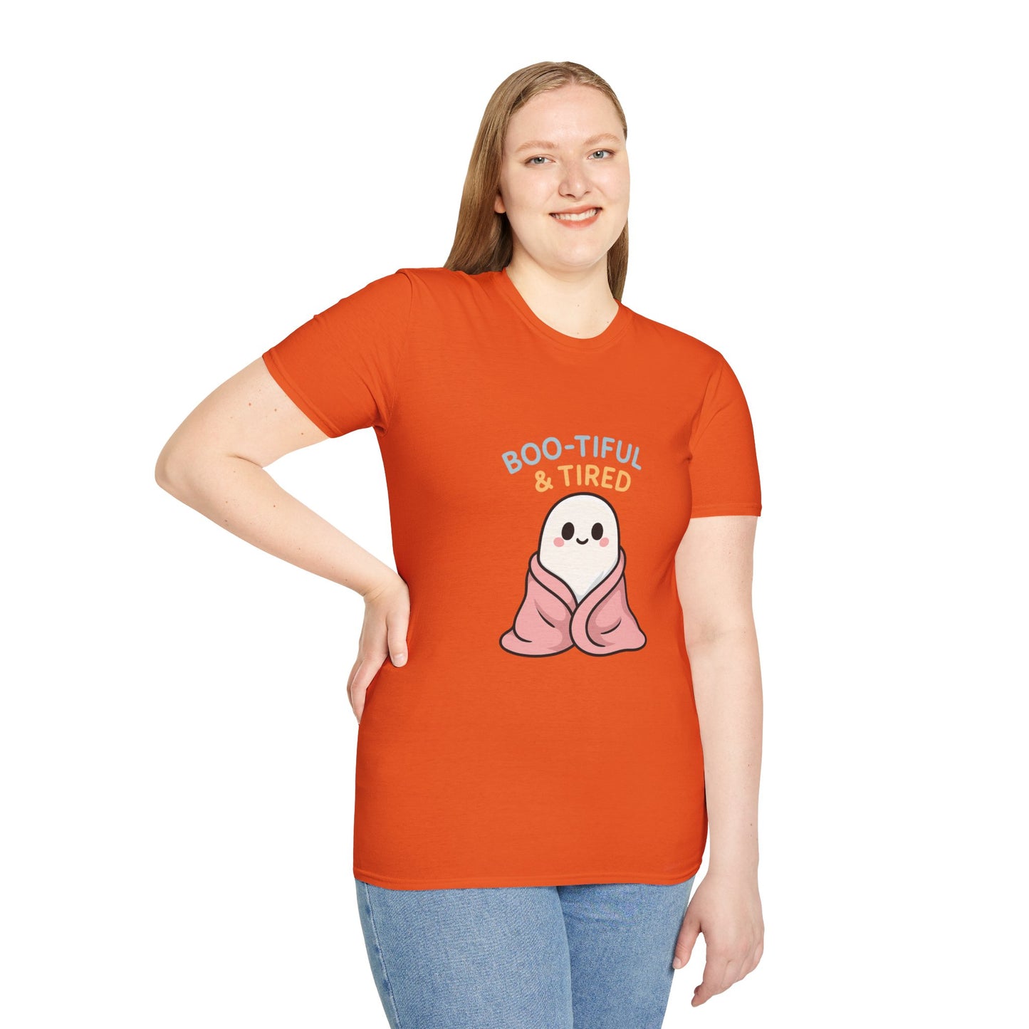 Boo-Tiful & Tired T-Shirt, Halloween-Themed Unisex T-Shirt