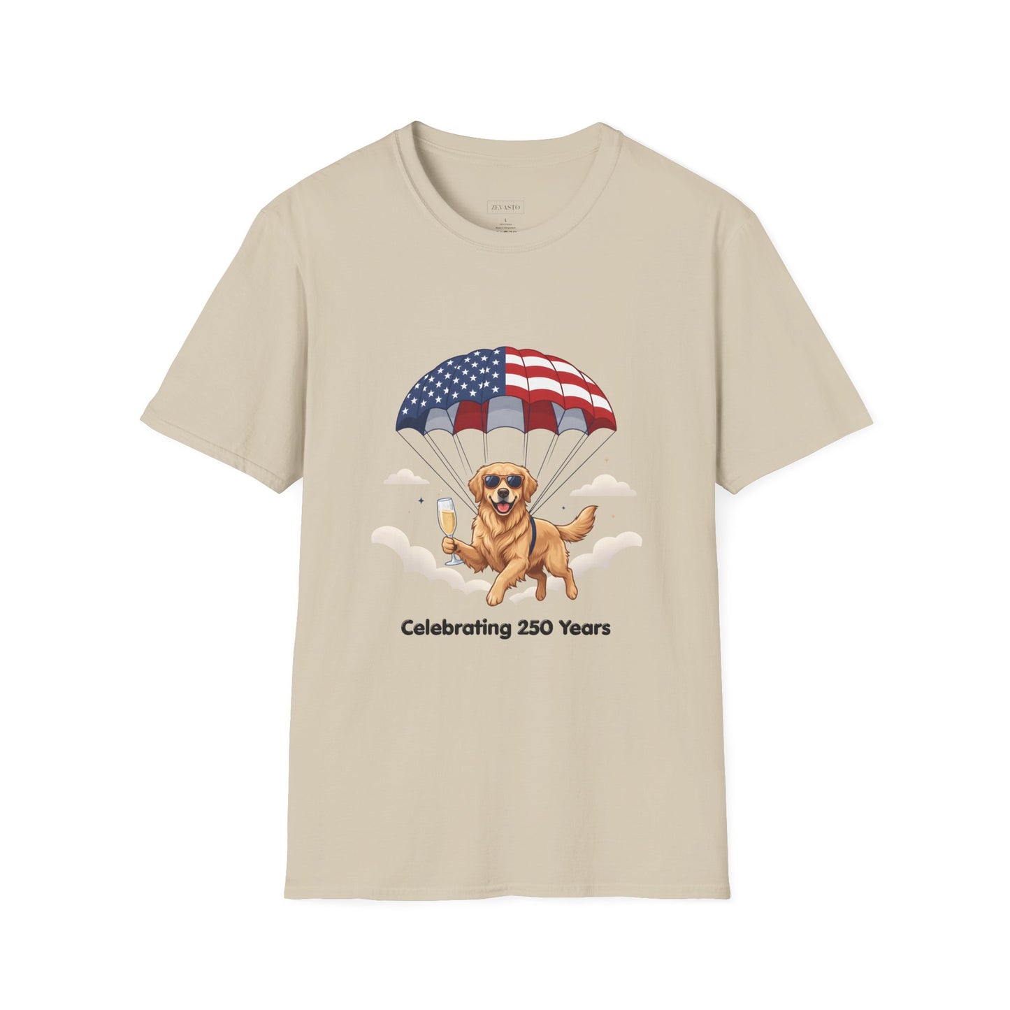 Patriotic Golden Retriever T-Shirt — "Celebrating 250 Years"