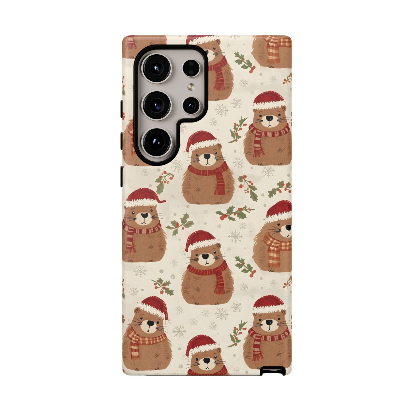 Christmas Phone Case, Cute Capybara Phone Case for Iphone 17, 16, 15, 14, 13, 12, 11 & Samsung