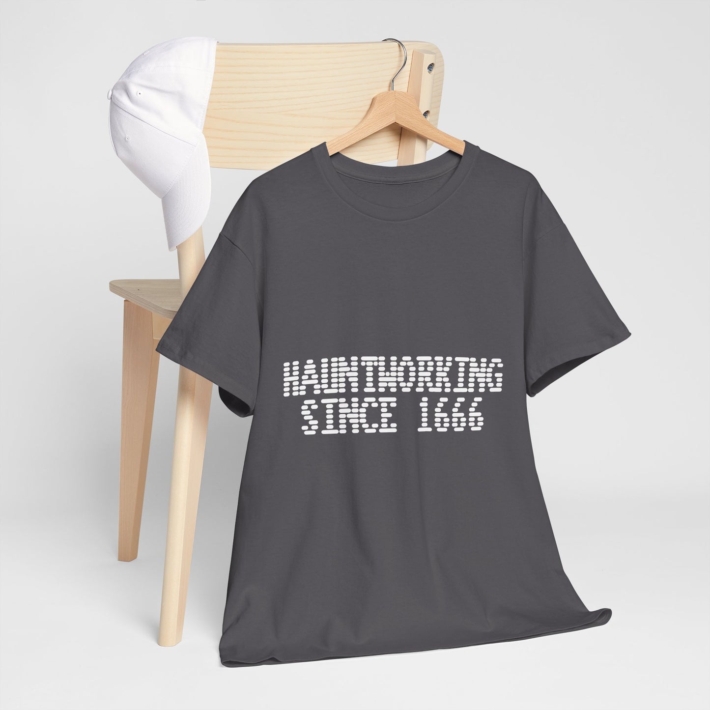 Hauntworking Since 1666-Cotton Tee, Halloween-Themed Tshirt