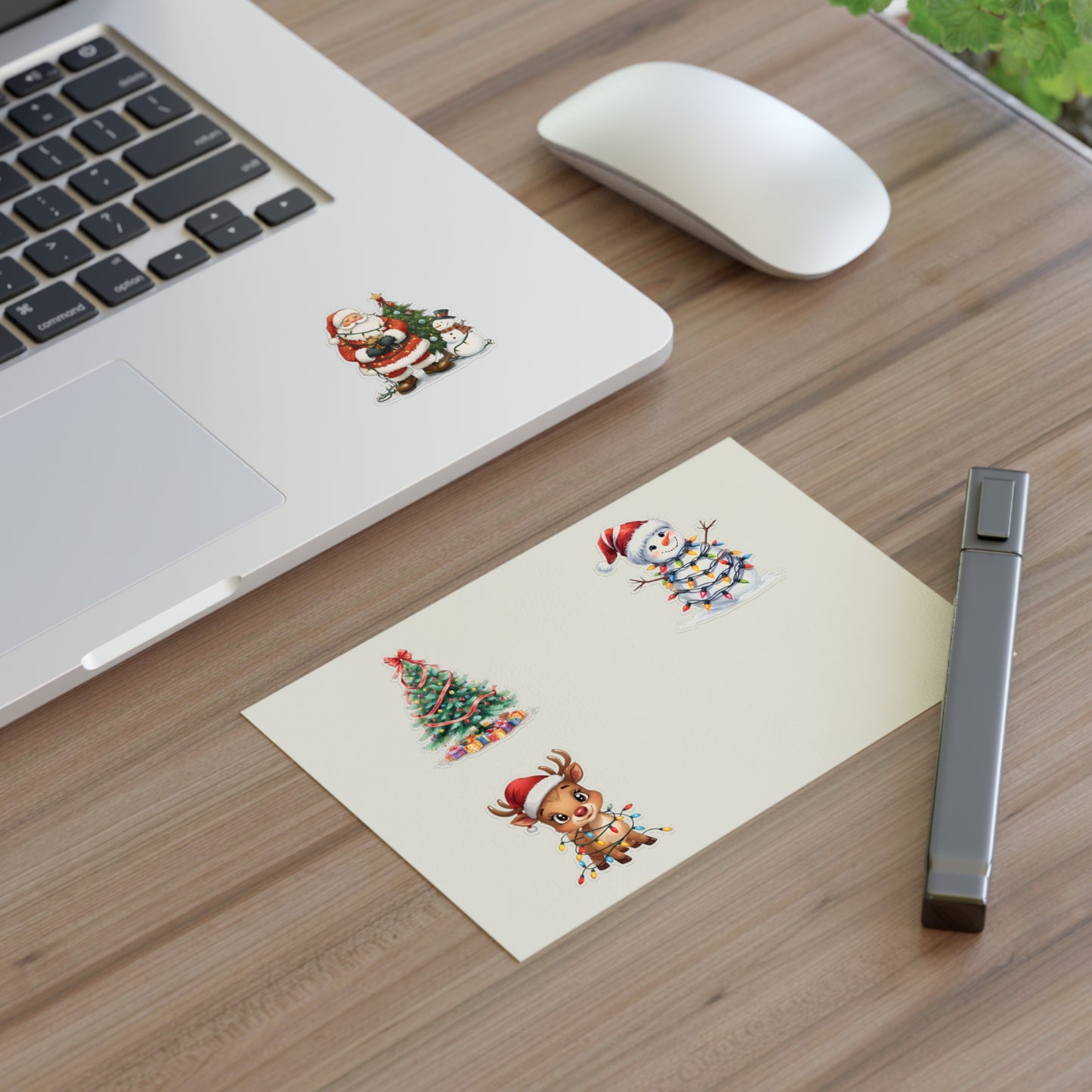 Christmas Sticker Sheet — Santa, Reindeer, Snowman & Tree Holiday Stickers