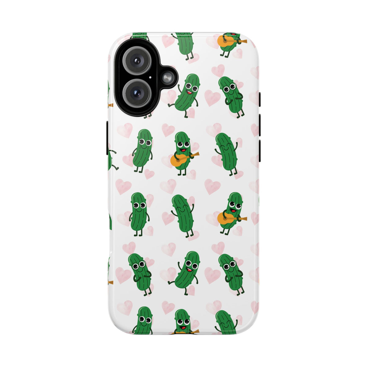Pickle Pattern Phone Case — Cute Dancing Pickles with Hearts
