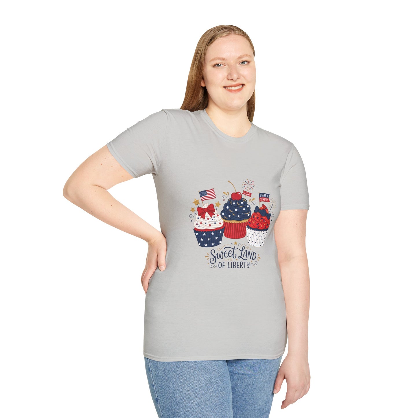 Patriotic Cupcakes T-Shirt — "Sweet Land of Liberty" 4th of July Tee