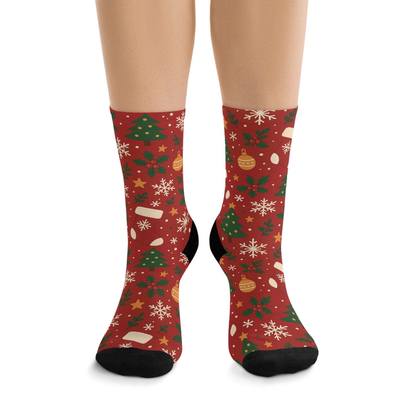 Festive Holiday Socks, Christmas Gift Socks, Eco-Friendly Stocking Stuffers, Winter Wear, Cozy Recycled Socks