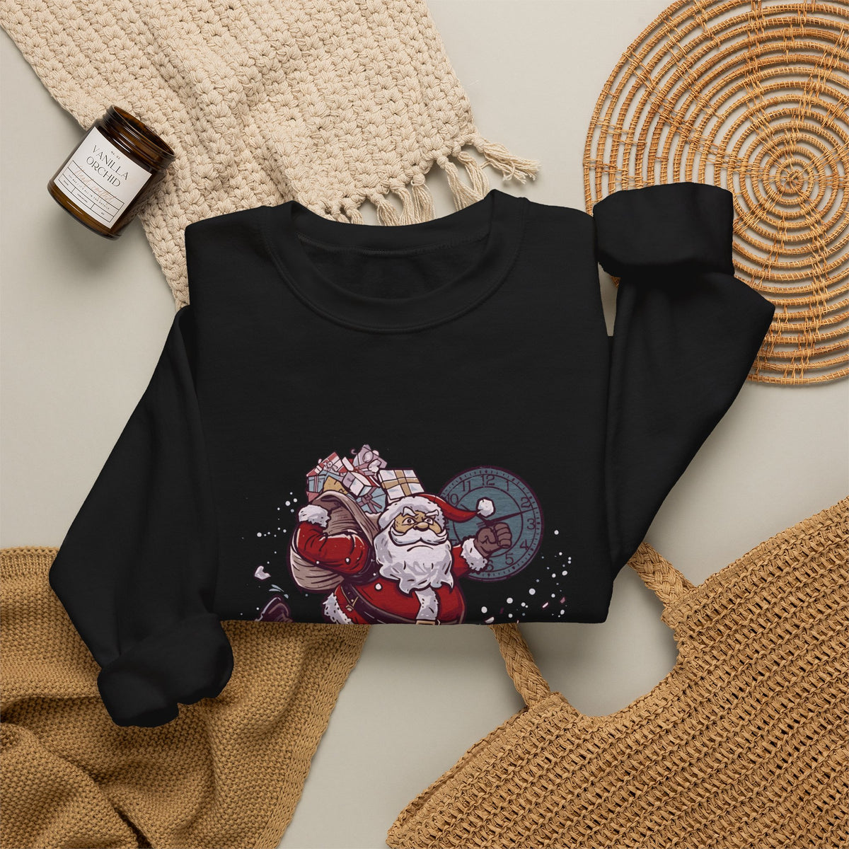 Santa Cardio Sweatshirt - Holiday Funny Gift, Christmas Apparel, Unisex Crewneck, Santa Workout