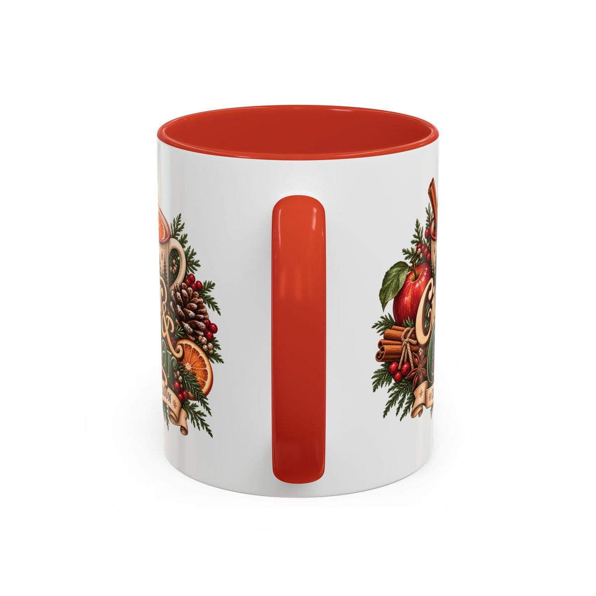 Cider & Cedar Accent Coffee Mug — Cozy Fall Hot Drink Gift (11 oz)