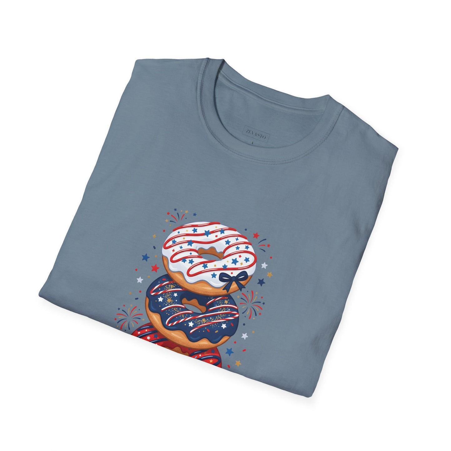 Donut Mess With Freedom T-Shirt — Patriotic Donut Stack 4th of July Tee