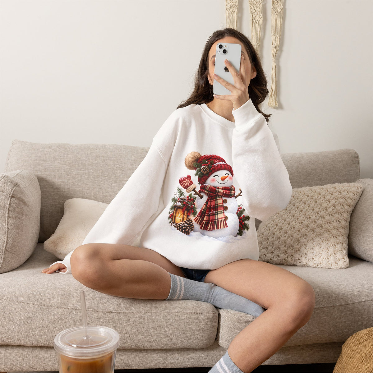 Snowman Holiday Sweatshirt - Cozy Christmas Unisex Sweatshirt