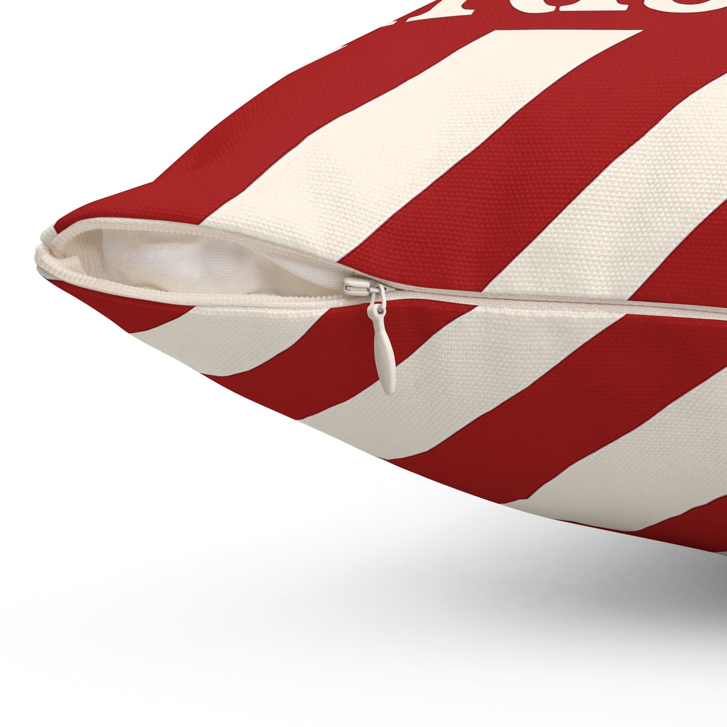 Merry Christmas Candy-Stripe Throw Pillow, Festive Christmas Decor