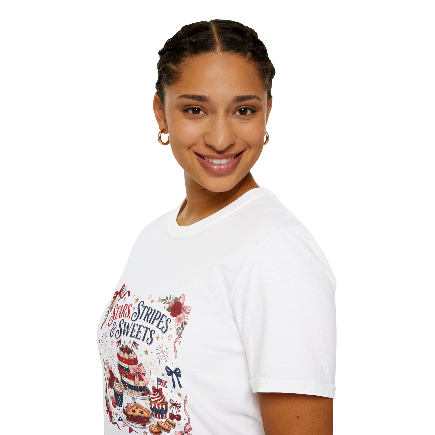 Stars, Stripes & Sweets T-Shirt — Patriotic 4th of July Dessert Graphic Tee