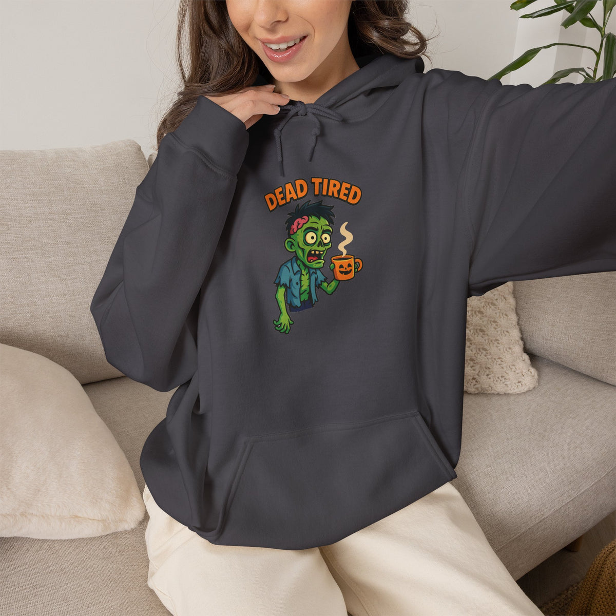Zombie Themed Unisex Hoodie, Cozy Halloween Sweatshirt, Spooky Season Apparel