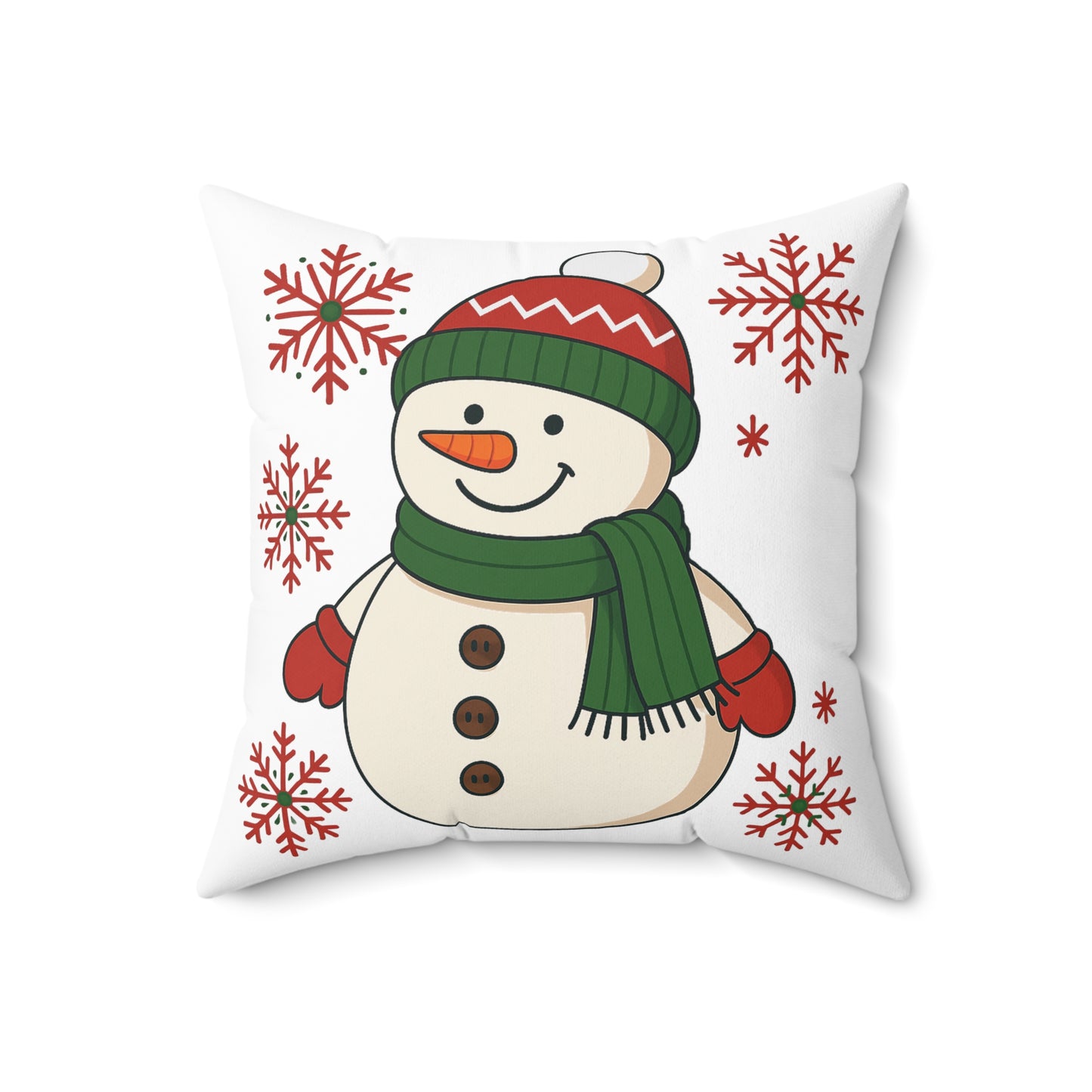 Snowman Throw Pillow — Festive Christmas Decorative Cushion