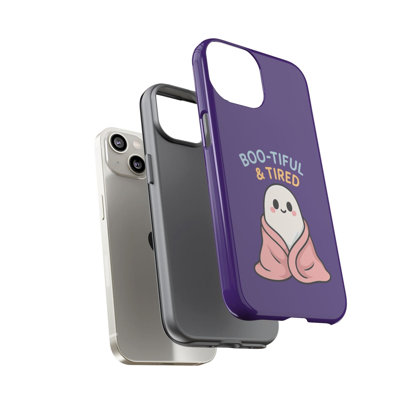 Boo-Tiful & Tired Phone Case, Halloween-Themed Design