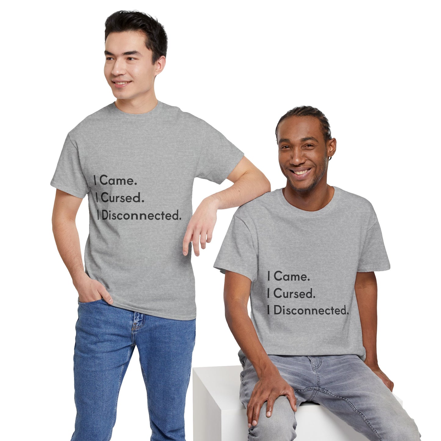 I Came I Cursed I Disconnected Unisex Heavy Cotton Tee, Funny Halloween T-Shirt