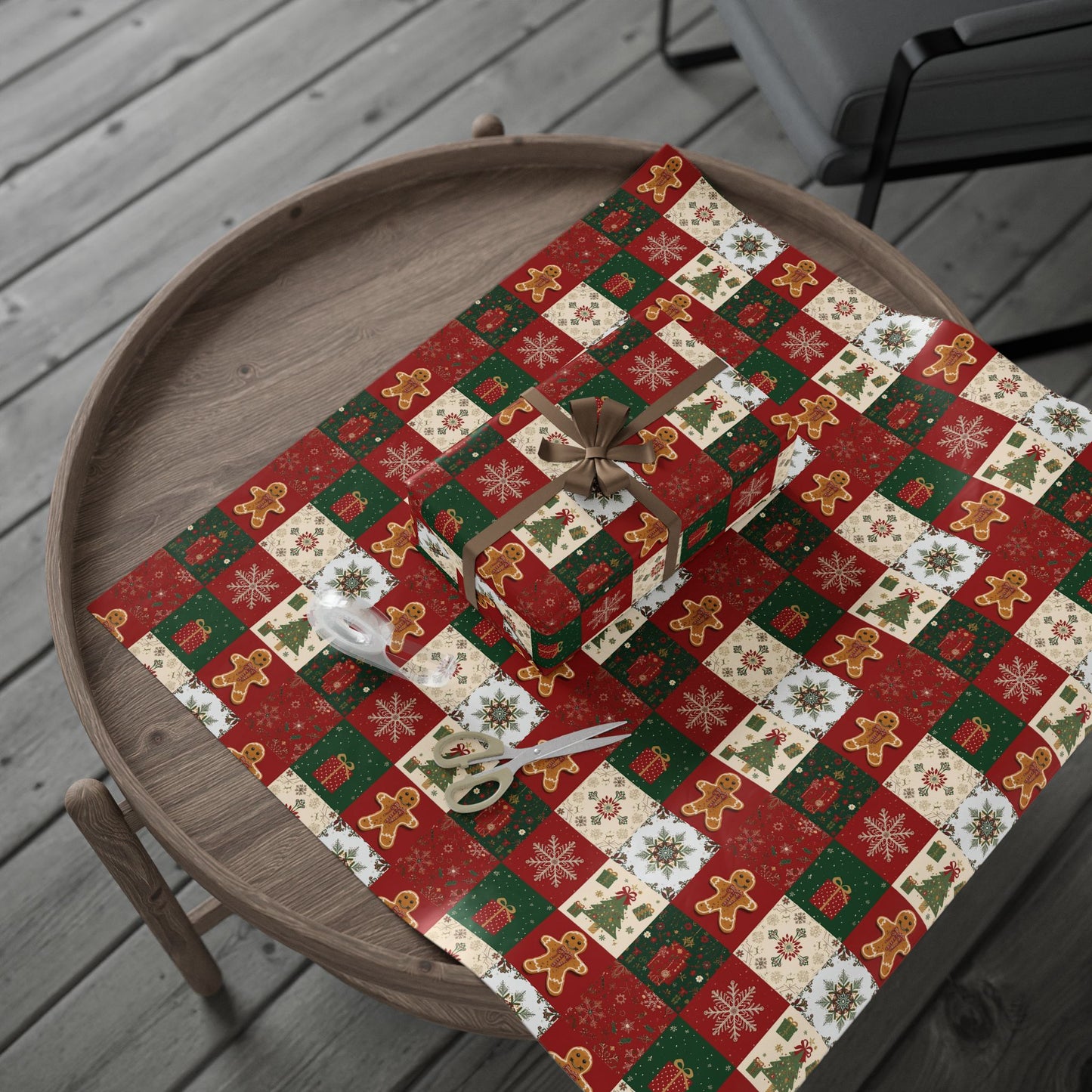 Festive Christmas Wrapping Paper Roll - Gingerbread & Holiday Designs