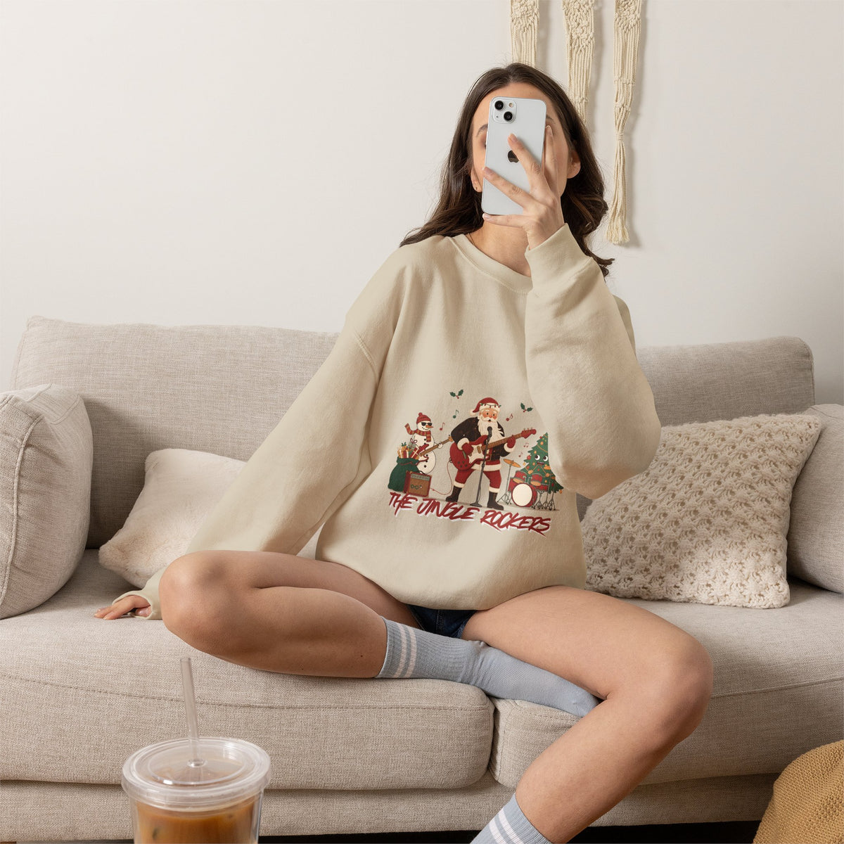 Funny Christmas Sweatshirt – "The Jingle Rockers" Holiday Band Crewneck