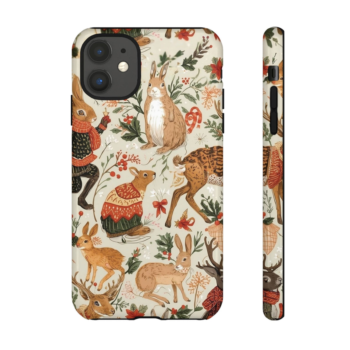 Christmas Phone Case, Animals in Christmas Spirit - Tough and Stylish for Nature Lovers