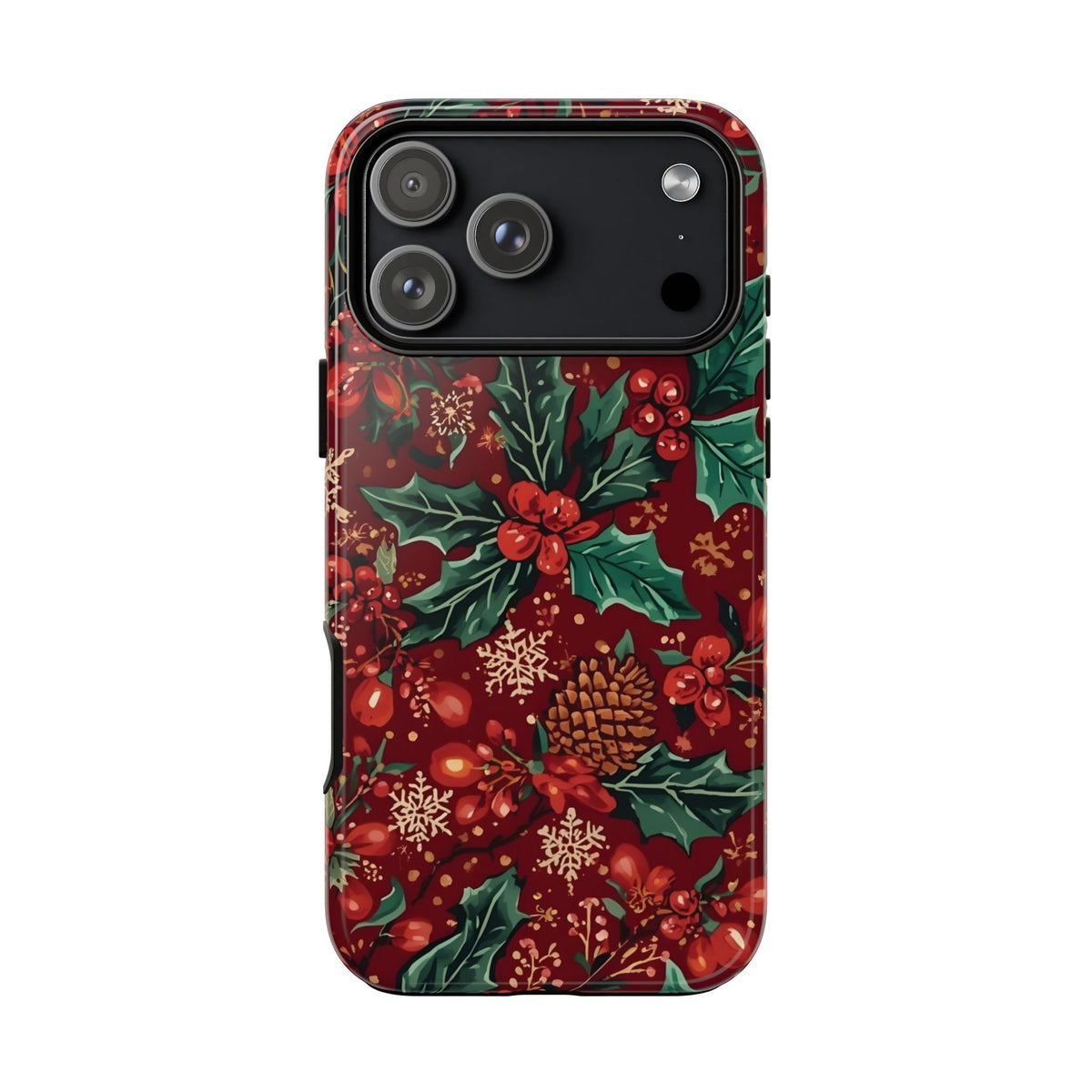 Christmas Floral Phone Case, Dual Layer Case for Iphone & Samsung