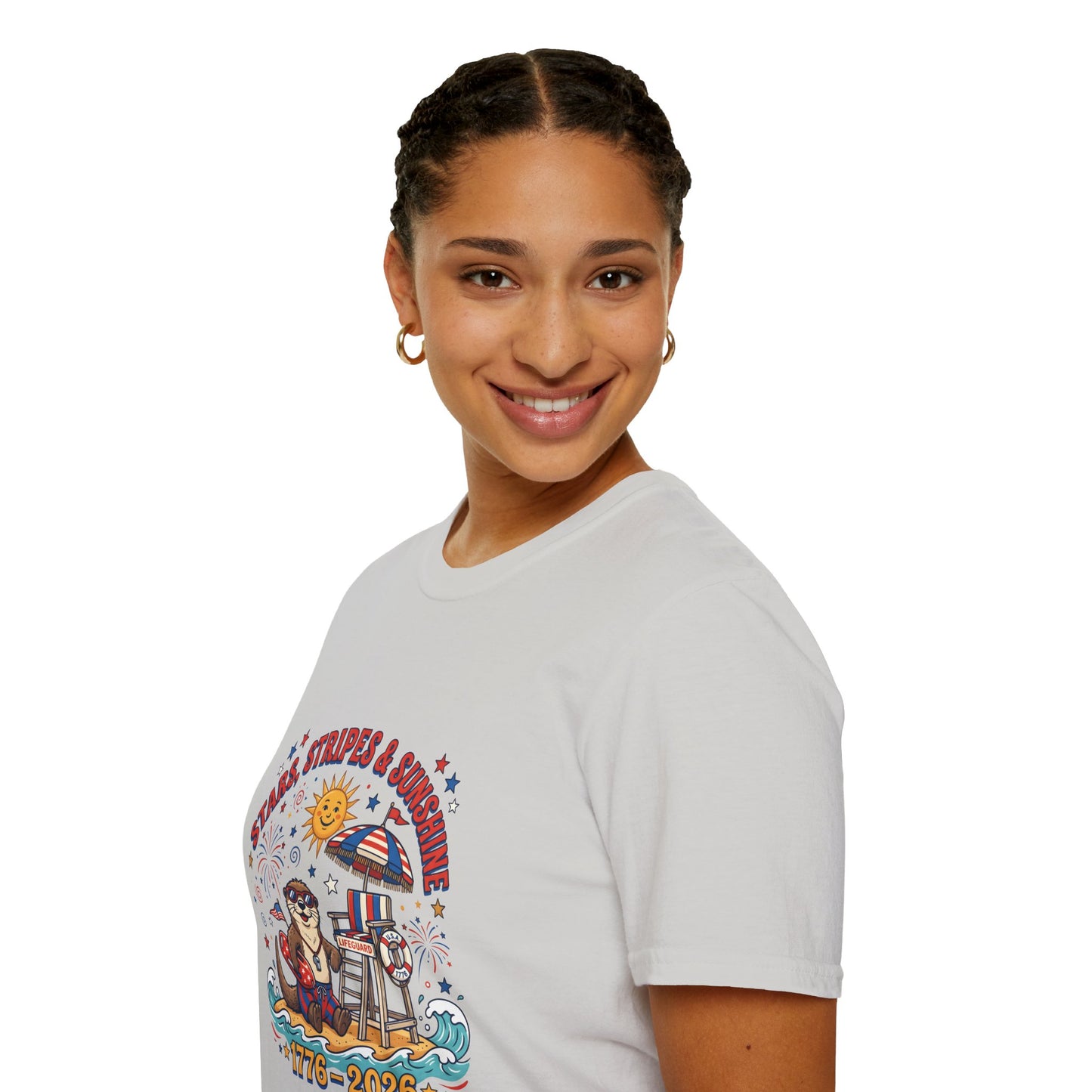 Stars, Stripes & Sunshine T-Shirt — Patriotic 1776–2026 Summer Tee, 4th of July Shirt