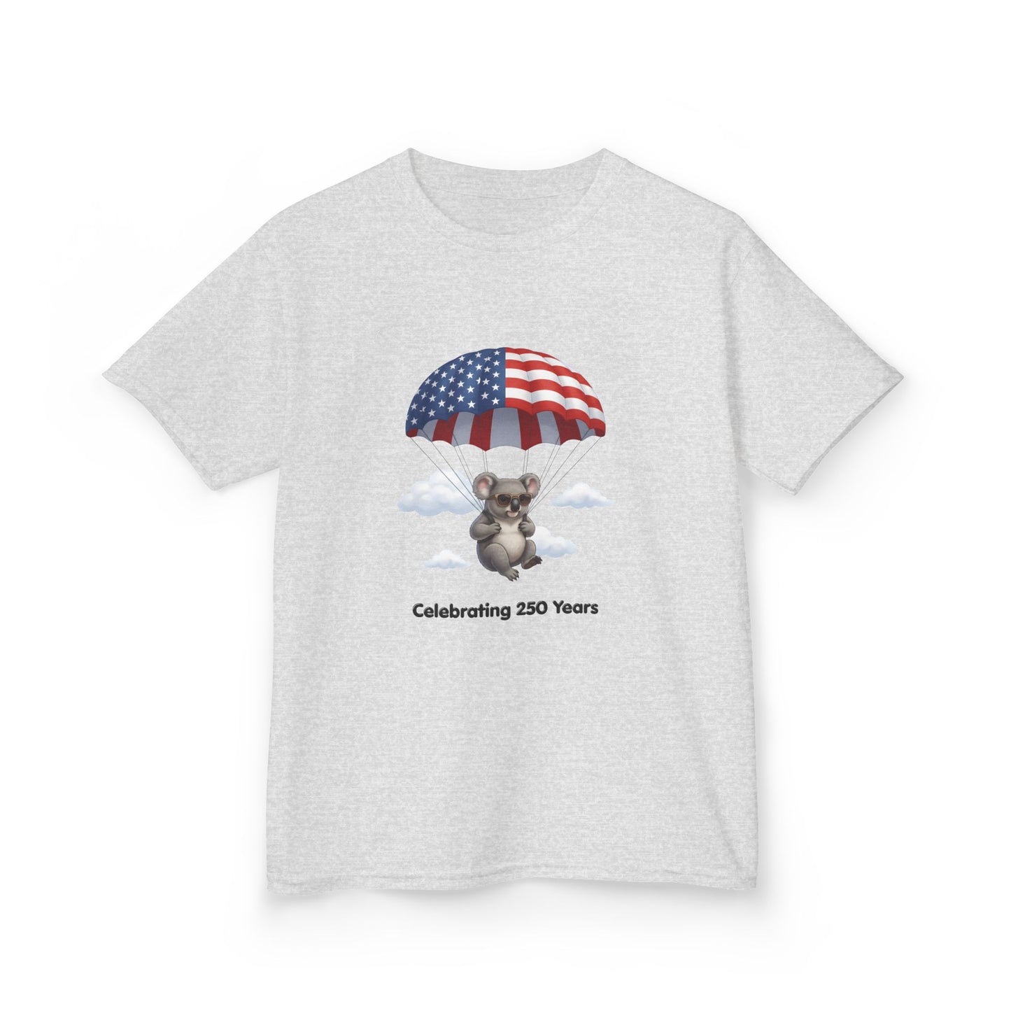 Kids Tee — Patriotic Koala Design, "Celebrating 250 Years"