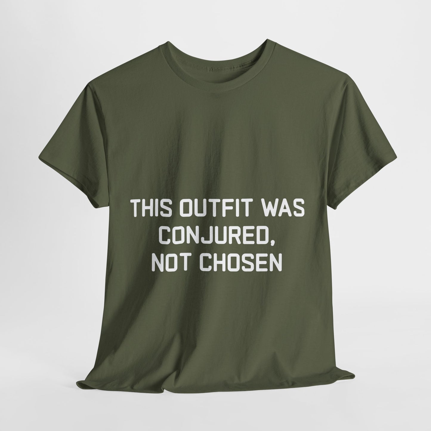 Unisex Heavy Cotton Tee - 'This Outfit Was Conjured, Not Chosen' - Funny Halloween T-shirt