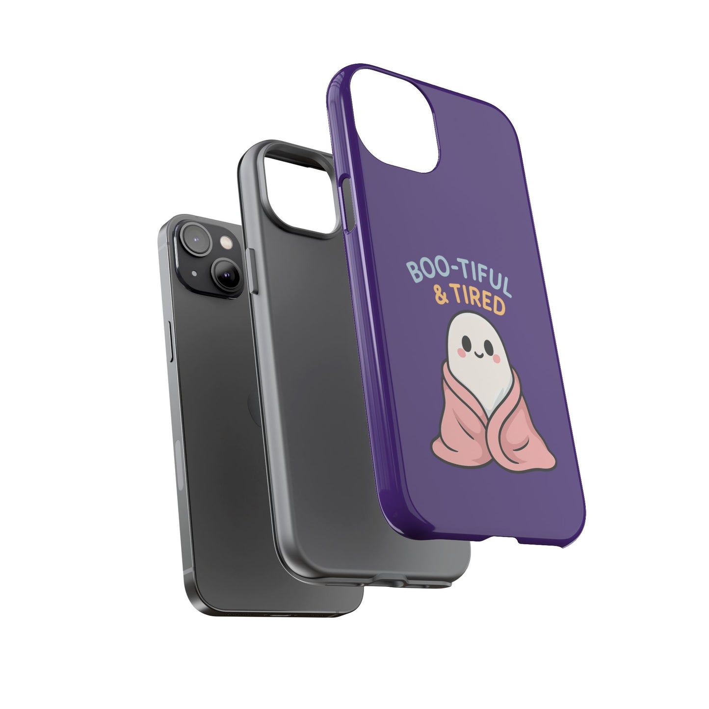Boo-Tiful & Tired Phone Case, Halloween-Themed Design