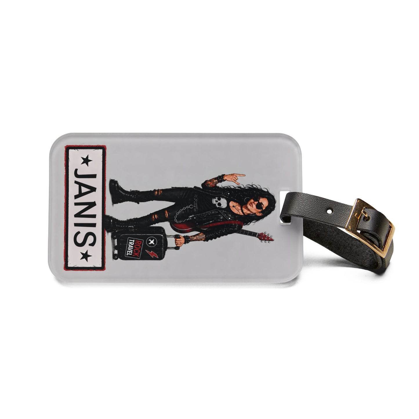 Rocker Design Personalized Luggage Tag — Custom NameTraveler ID