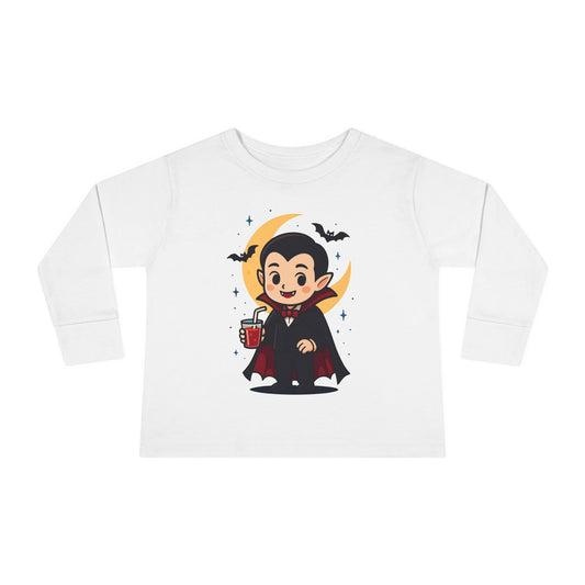 Toddler Halloween Tee, Cute Vampire Long Sleeve Shirt, Spooky Kids Apparel, Halloween Costume Top, Toddler Party Wear