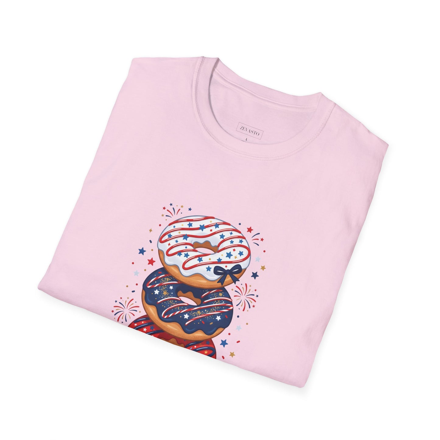 Donut Mess With Freedom T-Shirt — Patriotic Donut Stack 4th of July Tee