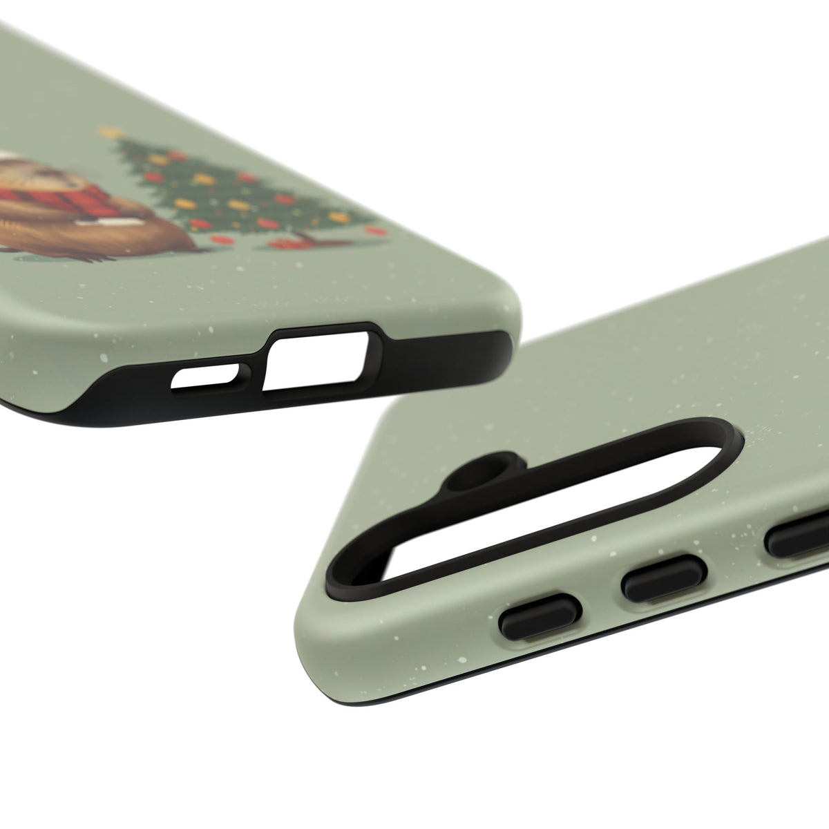 Christmas Phone Case with Capybara Design, Dual Layer Protective Case for Iphone & Samsung