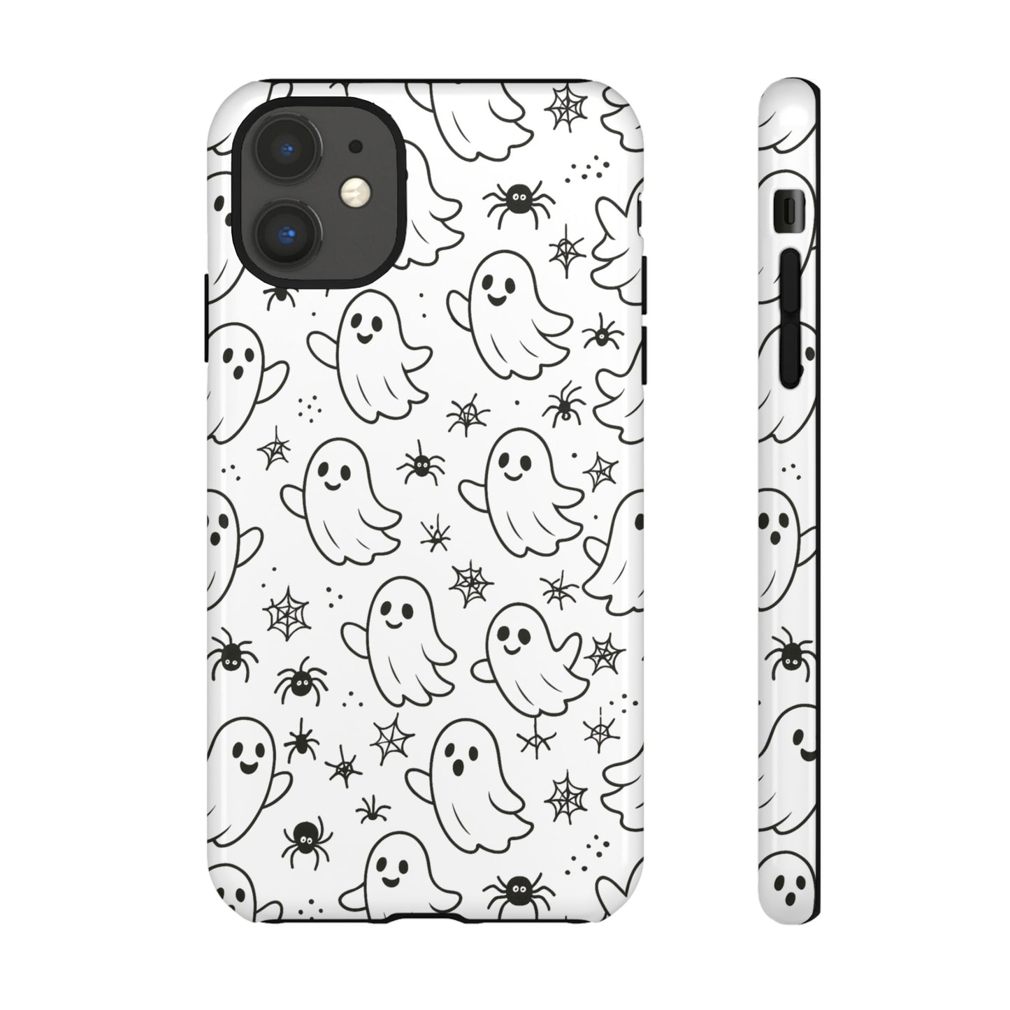 Ghostly Phone Case, Cute Halloween Phone Cover, Tough Phone Case, Spooky Phone Accessory, Ghost Pattern Design