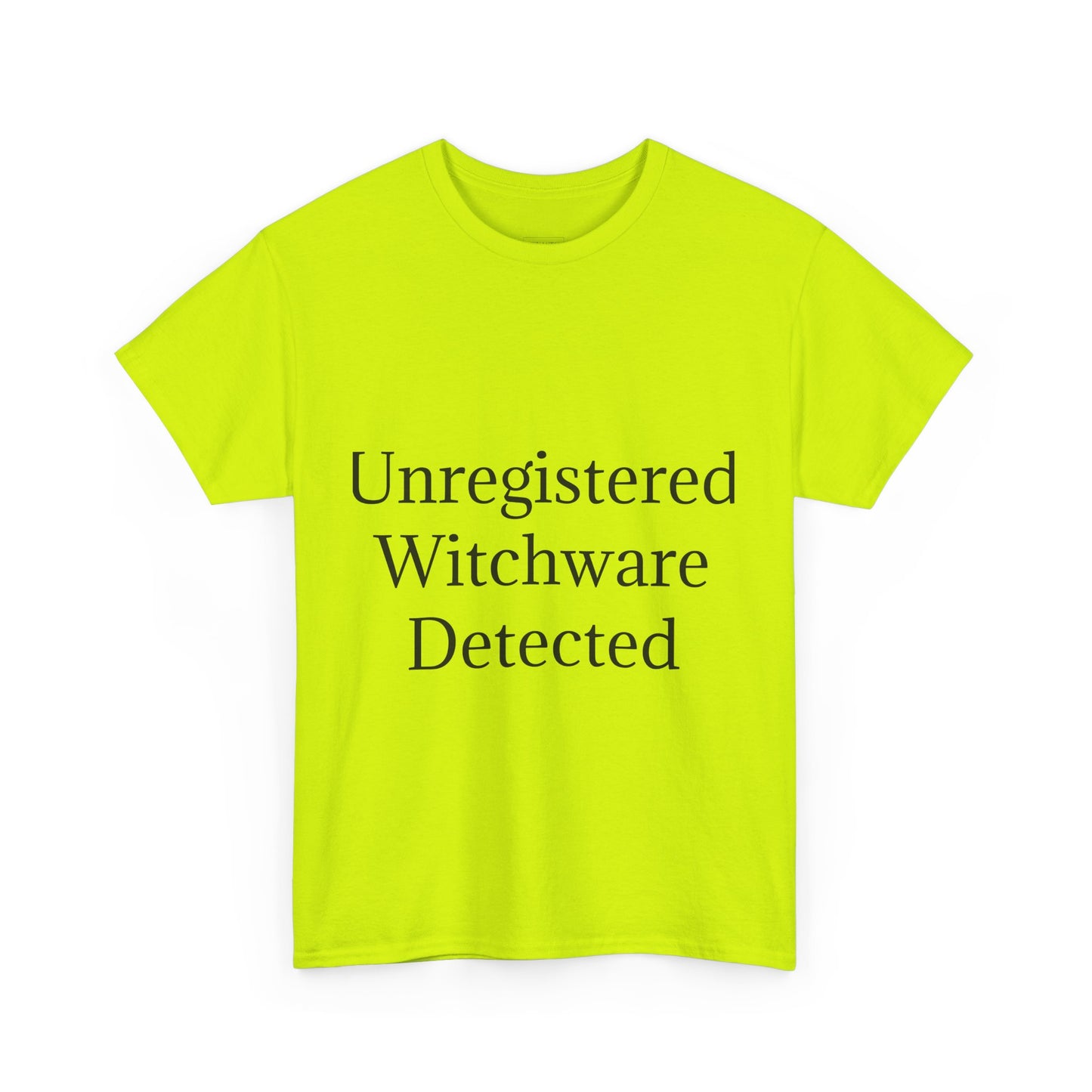 Unisex Heavy Cotton Tee - Unregistered Witchware Detected, Witchy Apparel, Halloween Tee