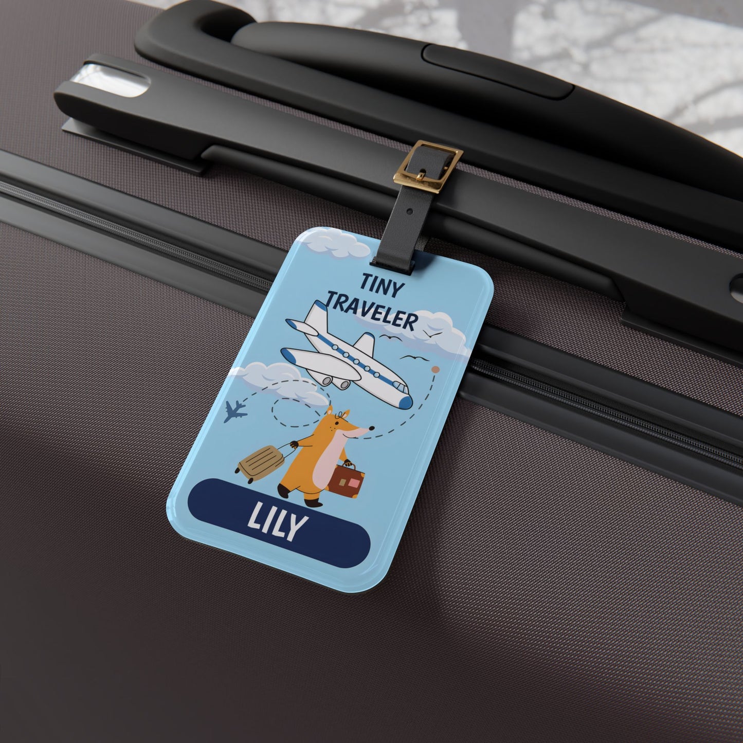 Personalized "Tiny Traveler" Kids Luggage Tag — Custome Name Travel Tag