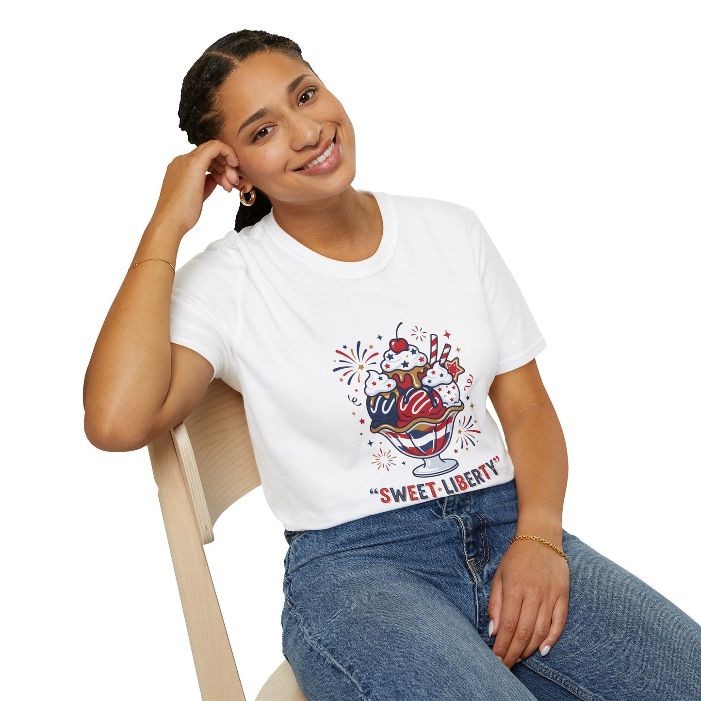 Sweet Liberty Ice Cream T-Shirt — Patriotic 4th of July Sundae Tee