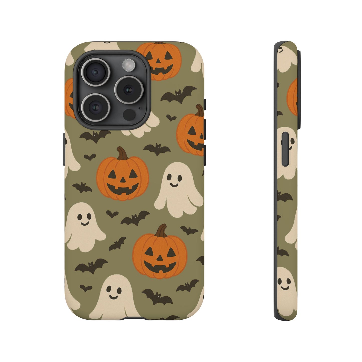 Halloween Phone Case with Ghosts and Pumpkins, Cute Fall Phone Cover, Spooky Season Accessory, Halloween Gift