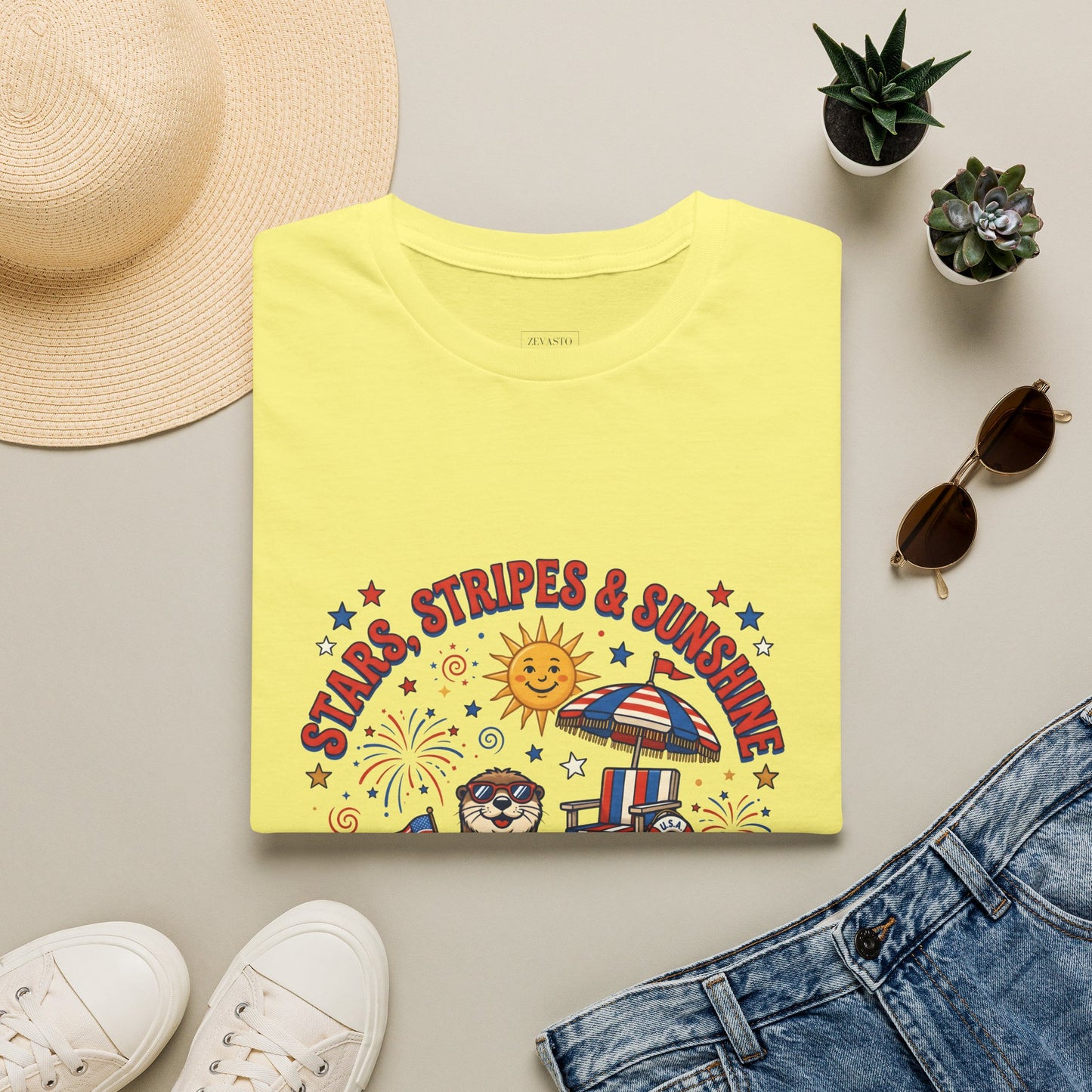 Stars, Stripes & Sunshine T-Shirt — Patriotic 1776–2026 Summer Tee, 4th of July Shirt