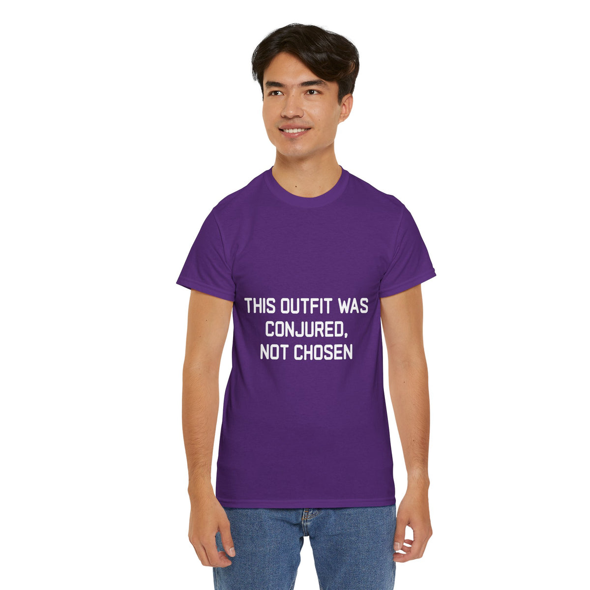 Unisex Heavy Cotton Tee - 'This Outfit Was Conjured, Not Chosen' - Funny Halloween T-shirt