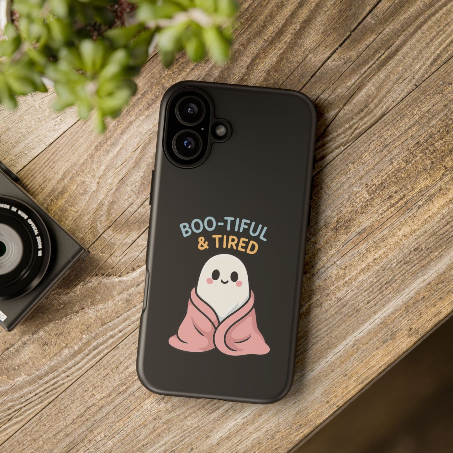 Boo-tiful & Tired Phone Case, Halloween-Themed Design