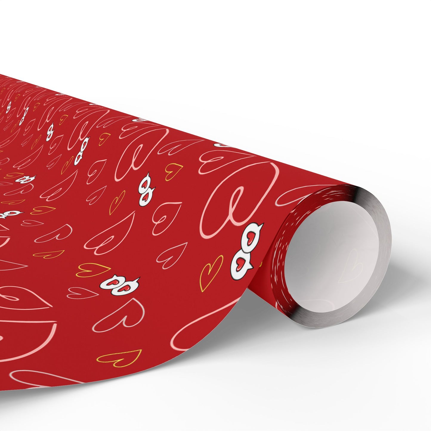 Red Heart Pattern Wrapping Paper — Romantic Gift Wrap for Valentine’s Day & Anniversaries